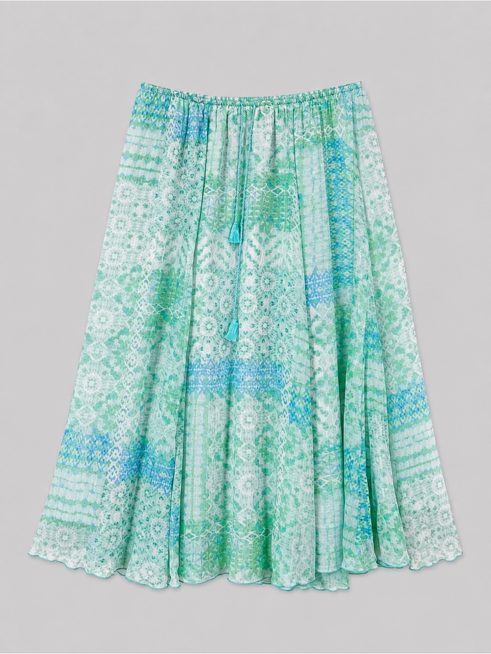 Womens Floral Midi Skirt Size 18W Whimsical Romantic Bohemian Feminine Flowy